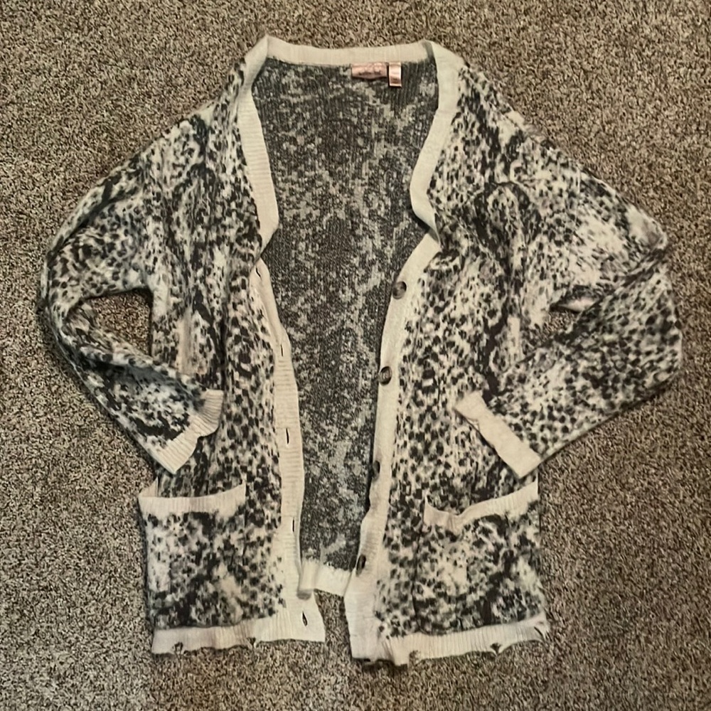 Grey and white sweater